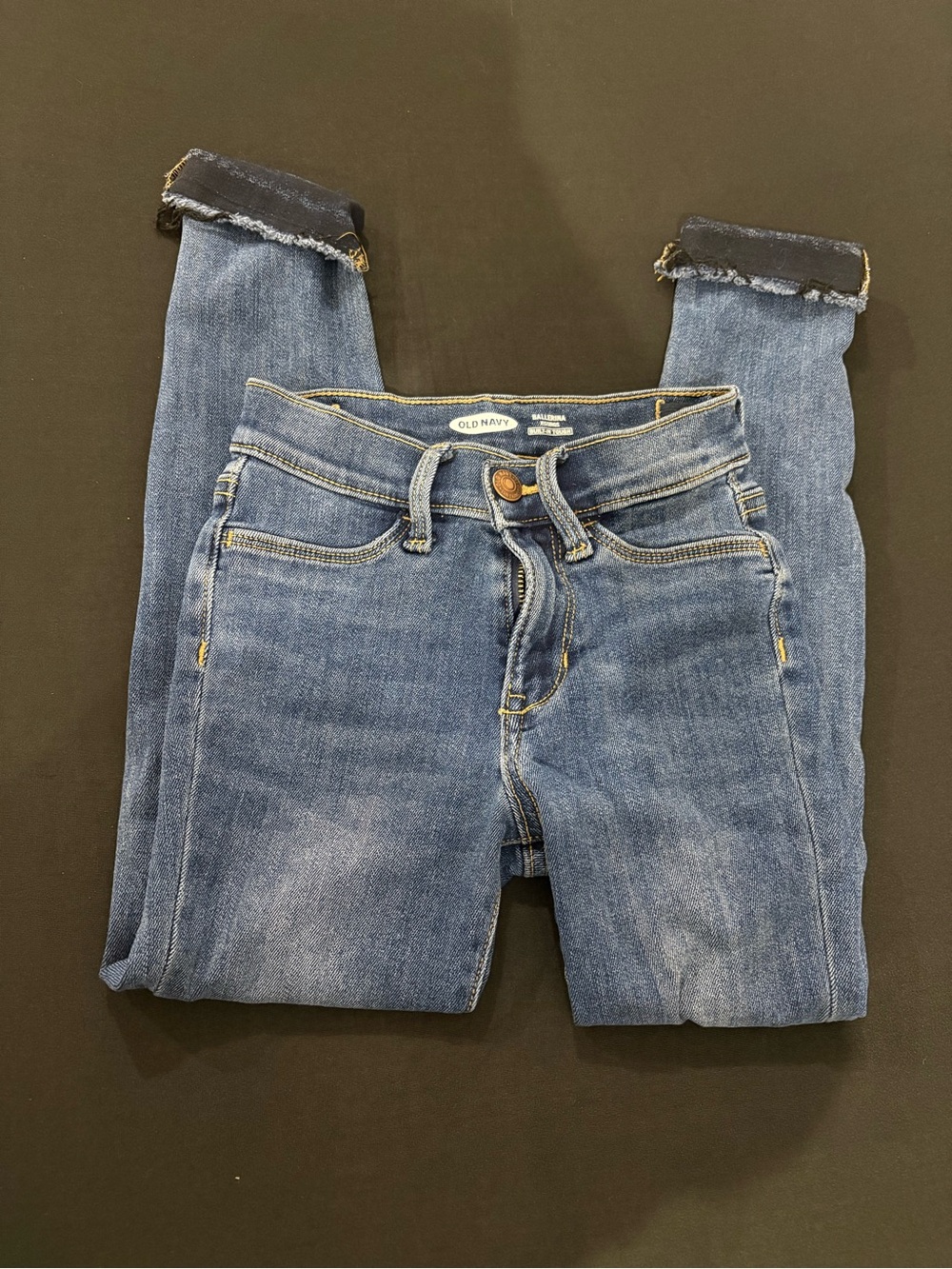 Old Navy Blue Stretch Ankle Jeans with Cuffed Hem